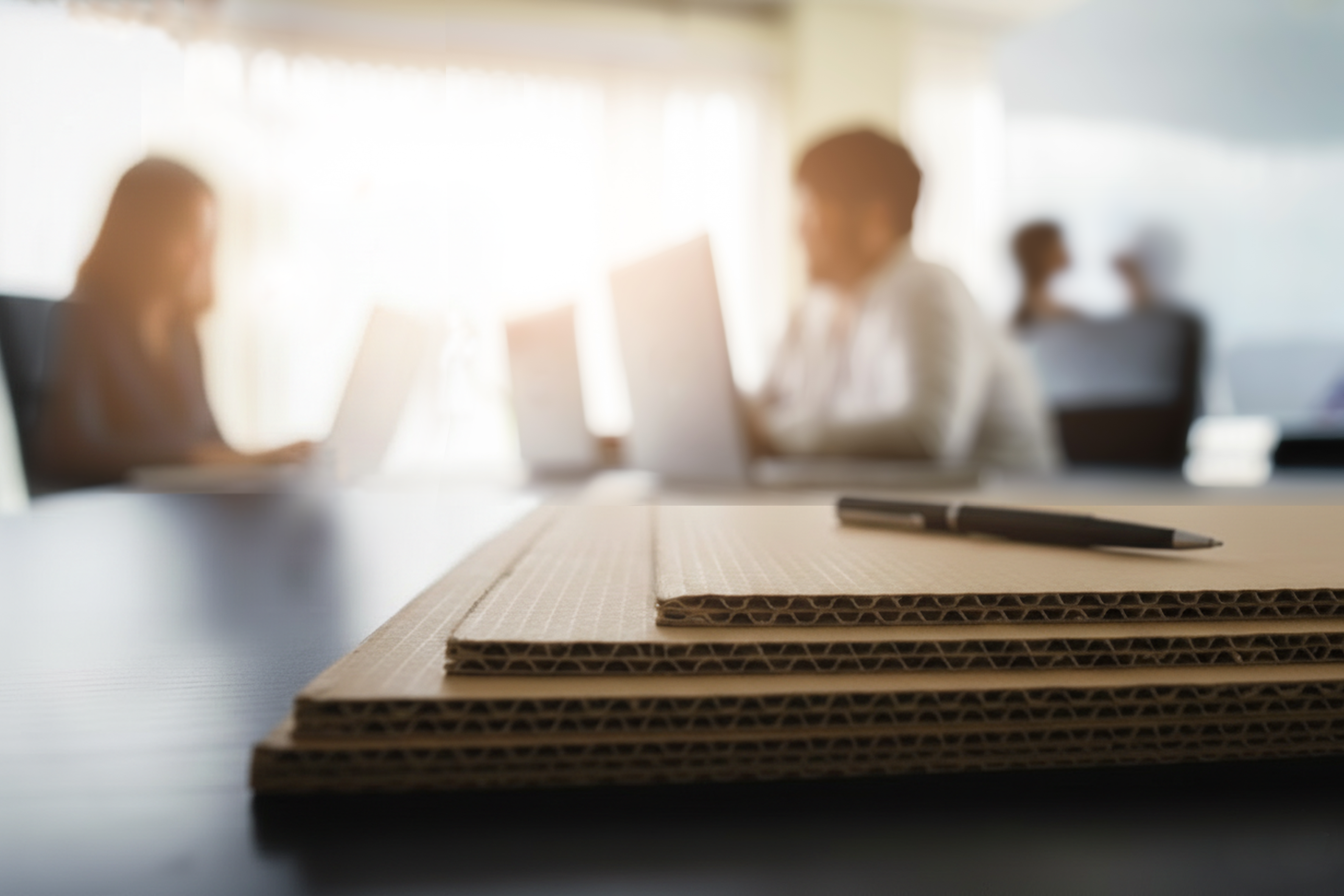 imagen difuminada de una reunion empresarial